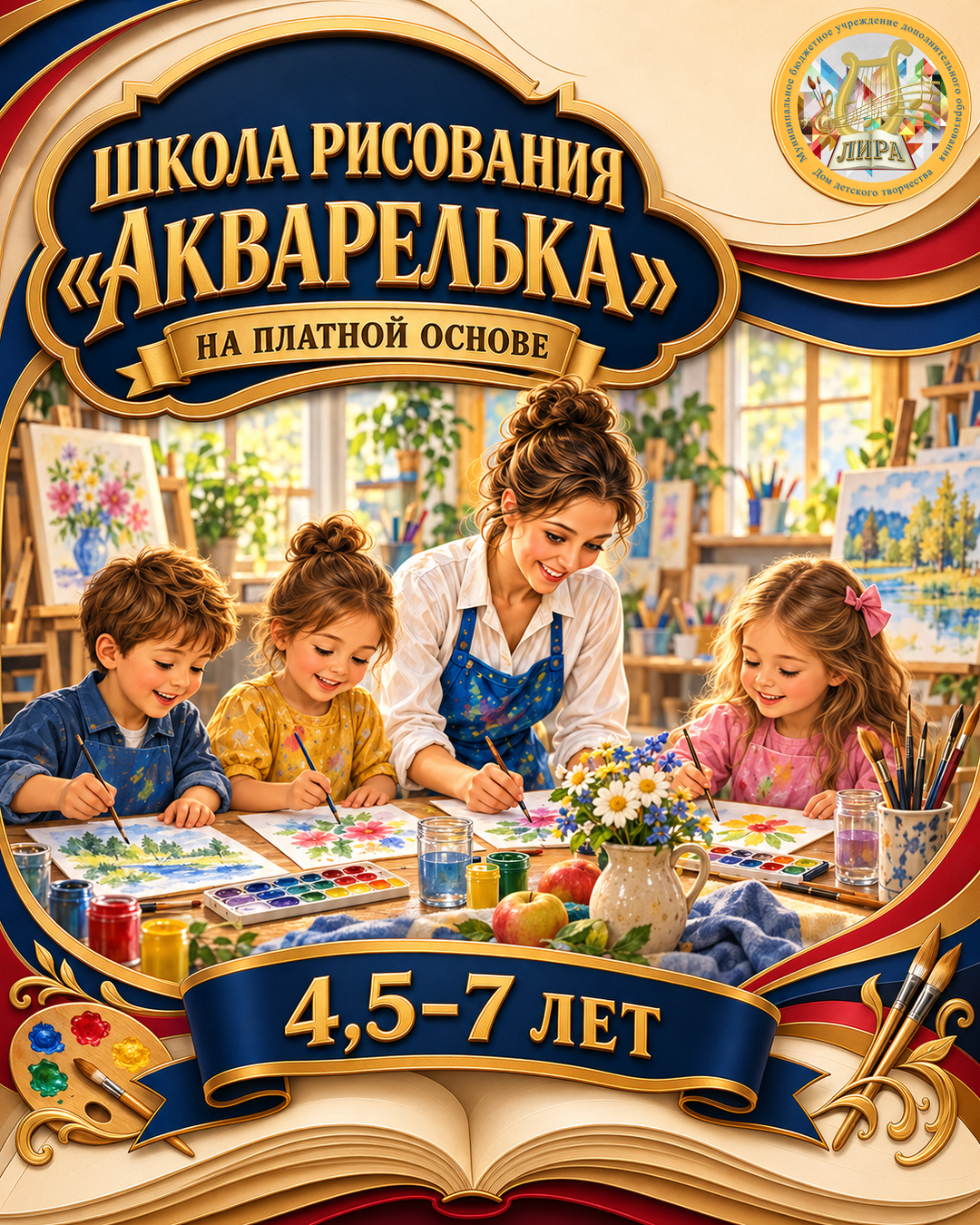 Афиша программы ШКОЛА РИСОВАНИЯ "АКВАРЕЛЬКА" (на платной основе)